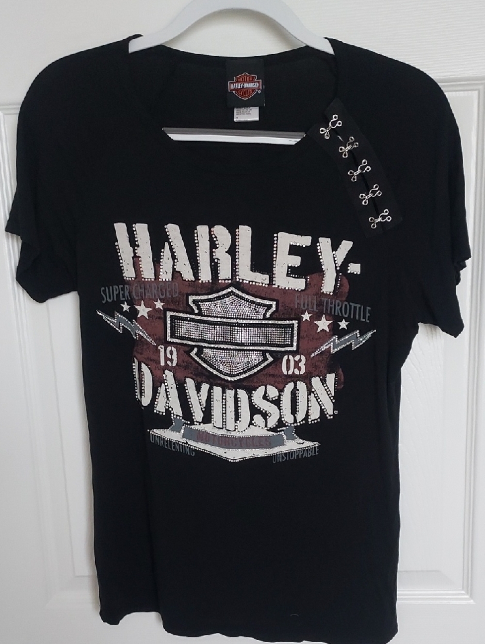 Harley-Davidson Black Tee with Bling Graphic Logo